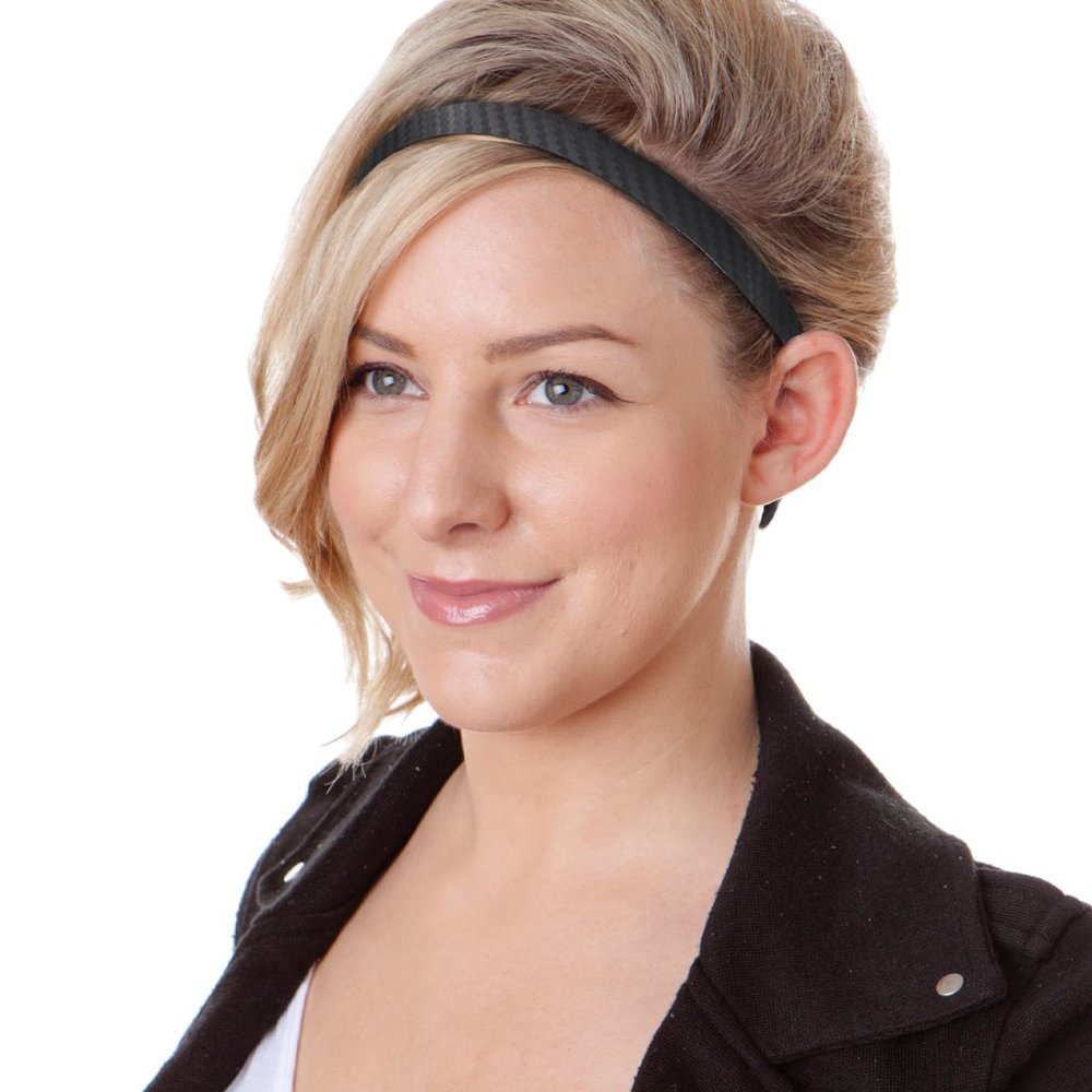 Hipsy Adjustable & No Slip Black Skinny Tech Sports Headband
